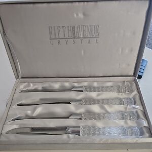 Fifth Avenue Crystal Silver Knife Set
